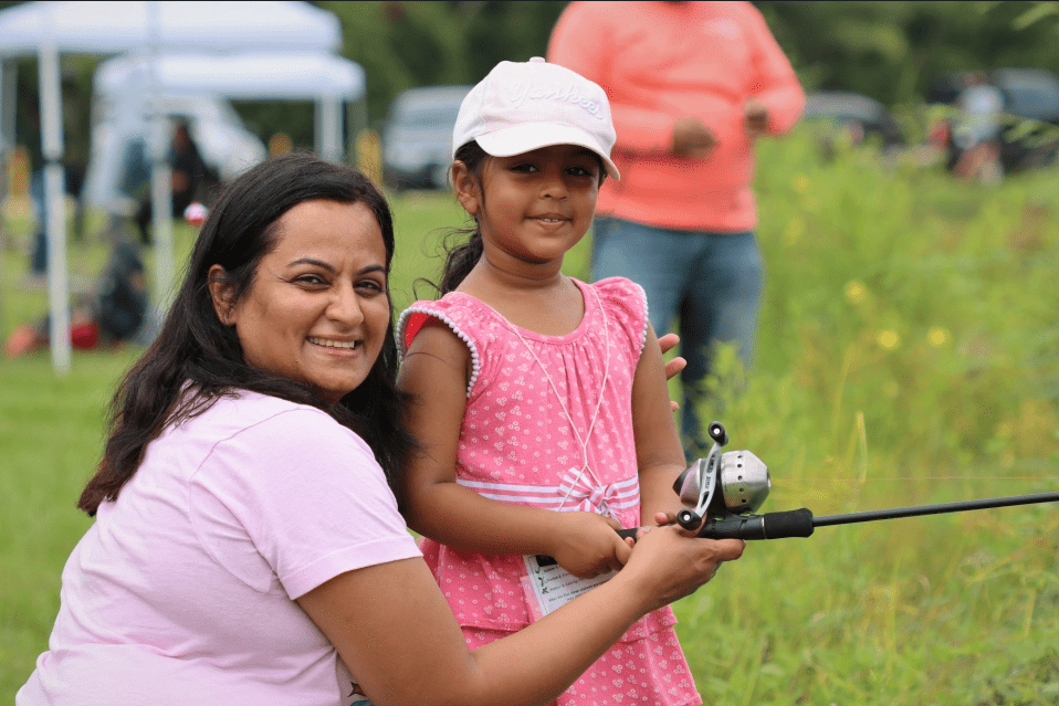 Mother and daughter fishing at Big Thicket National Preserve