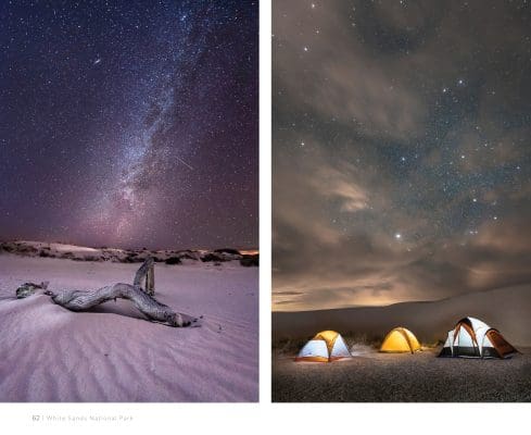 Starry skies and tents at White Sands National Parks