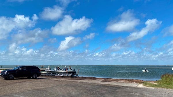 Anglers can be seen coming and going throughout the day at the Bird Island Basin Boat Ramp. NPS Photo/ Thomas DiGiovannangelo