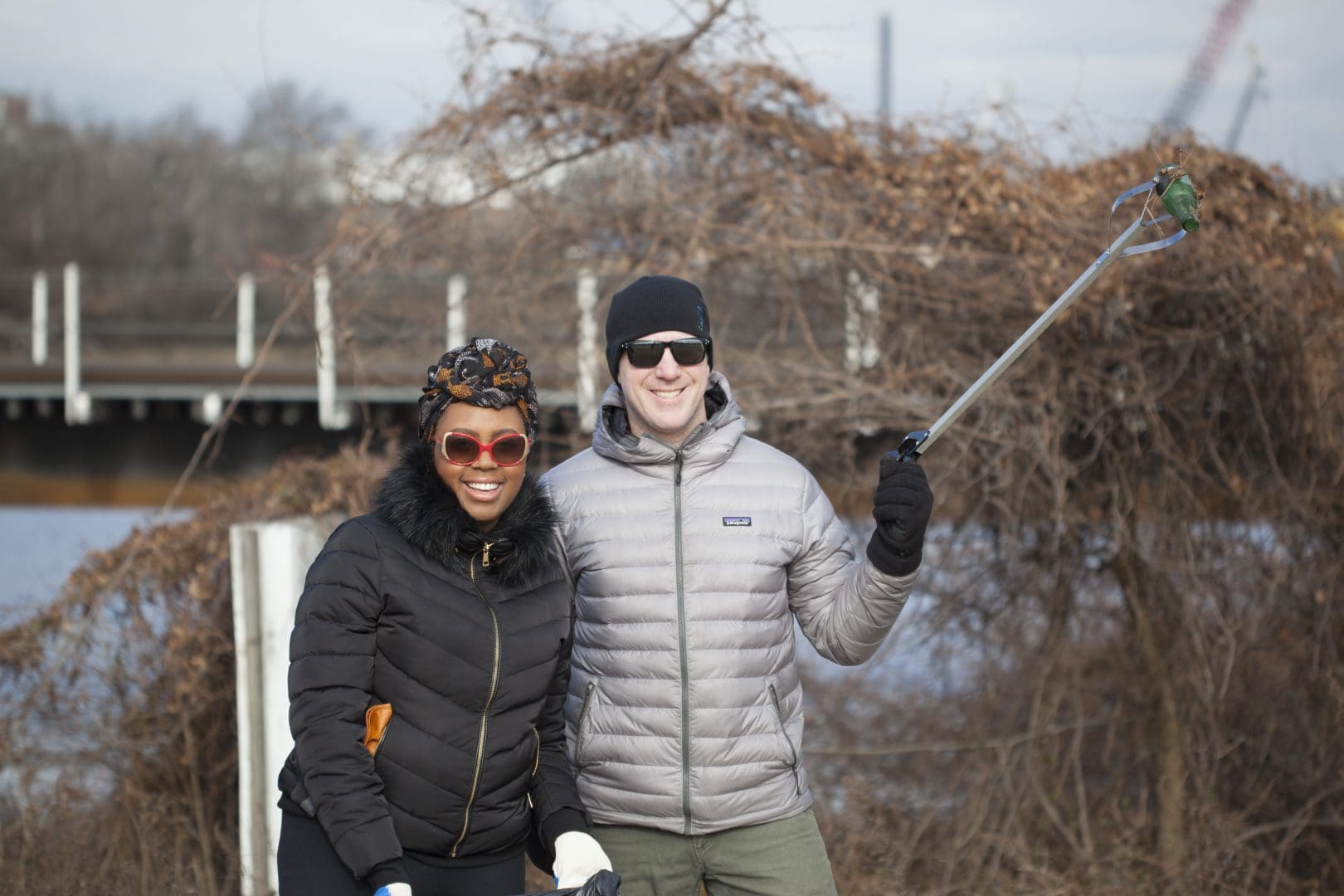 Volunteers pose during Martin Luther King Jr Day of Service at Anacostia Park