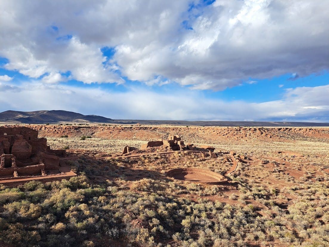 A view over the impressive Wupatki Pueblo and the surrounding area from near the Visitor Center.
