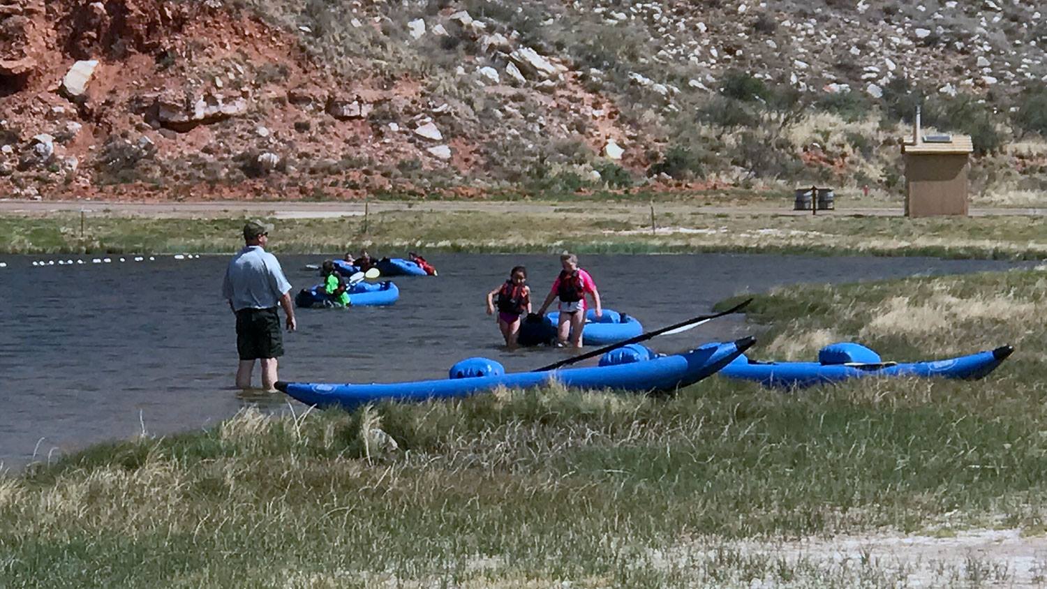 Kayaks at Lake Meredith National Recreation Area