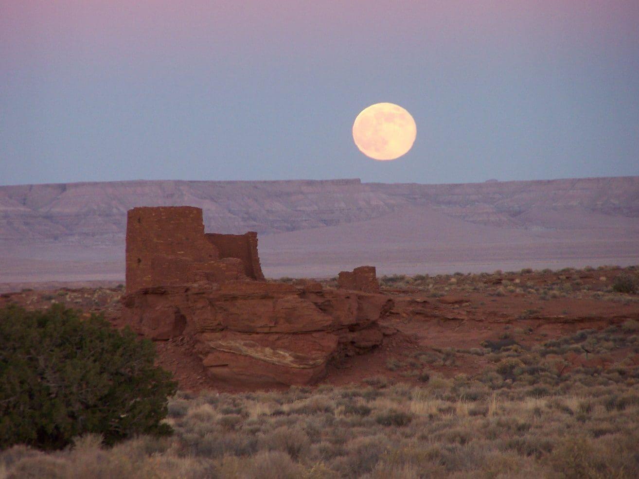 Full moon over Wupatki