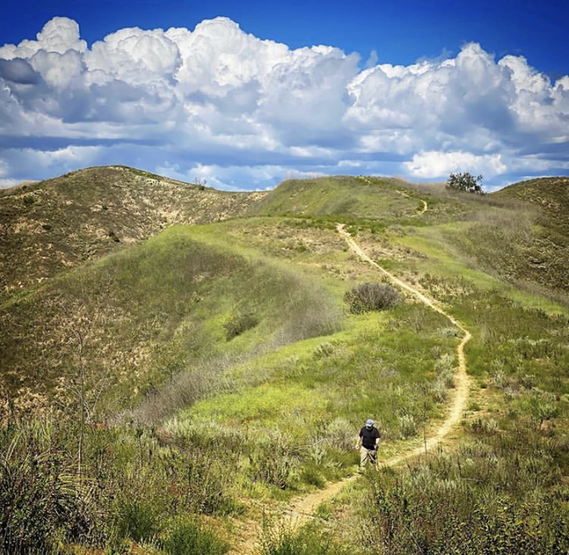Hiker in Santa Monica Mountains