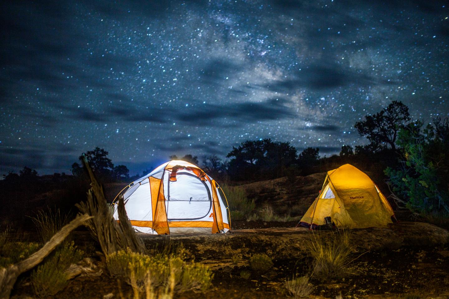 Two tents at Canyonlands campground