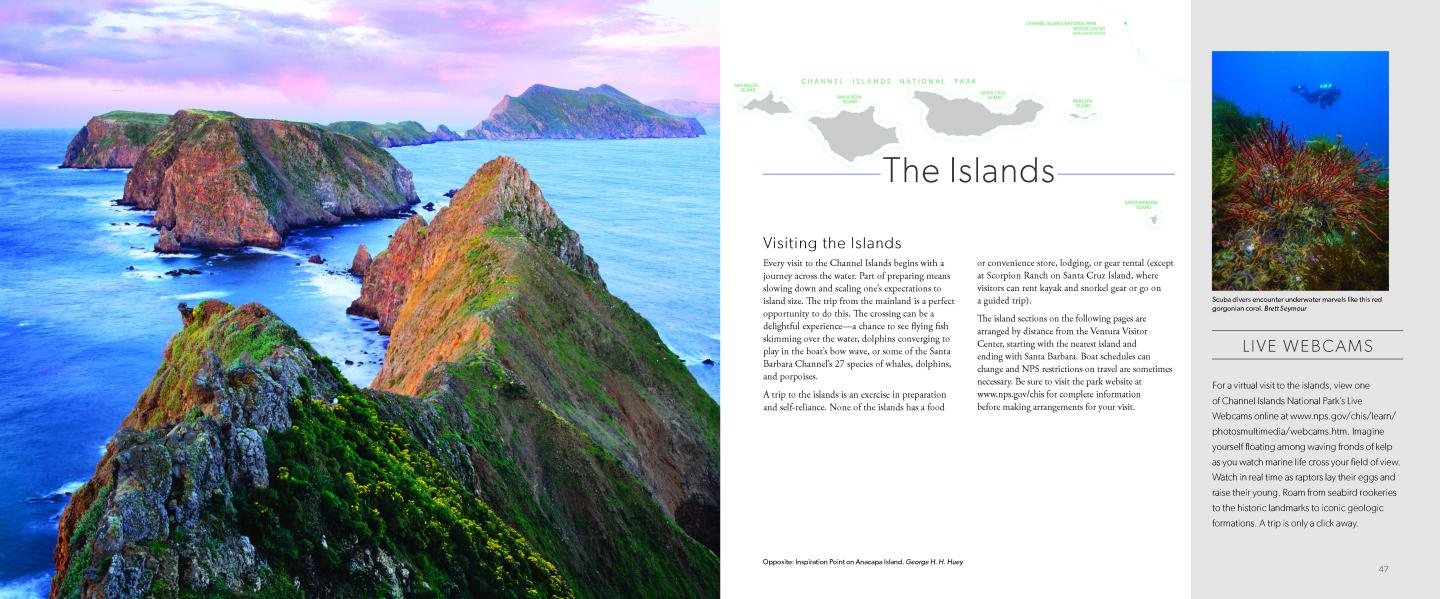 Rocky green islands under a vibrant pink and blue sky.