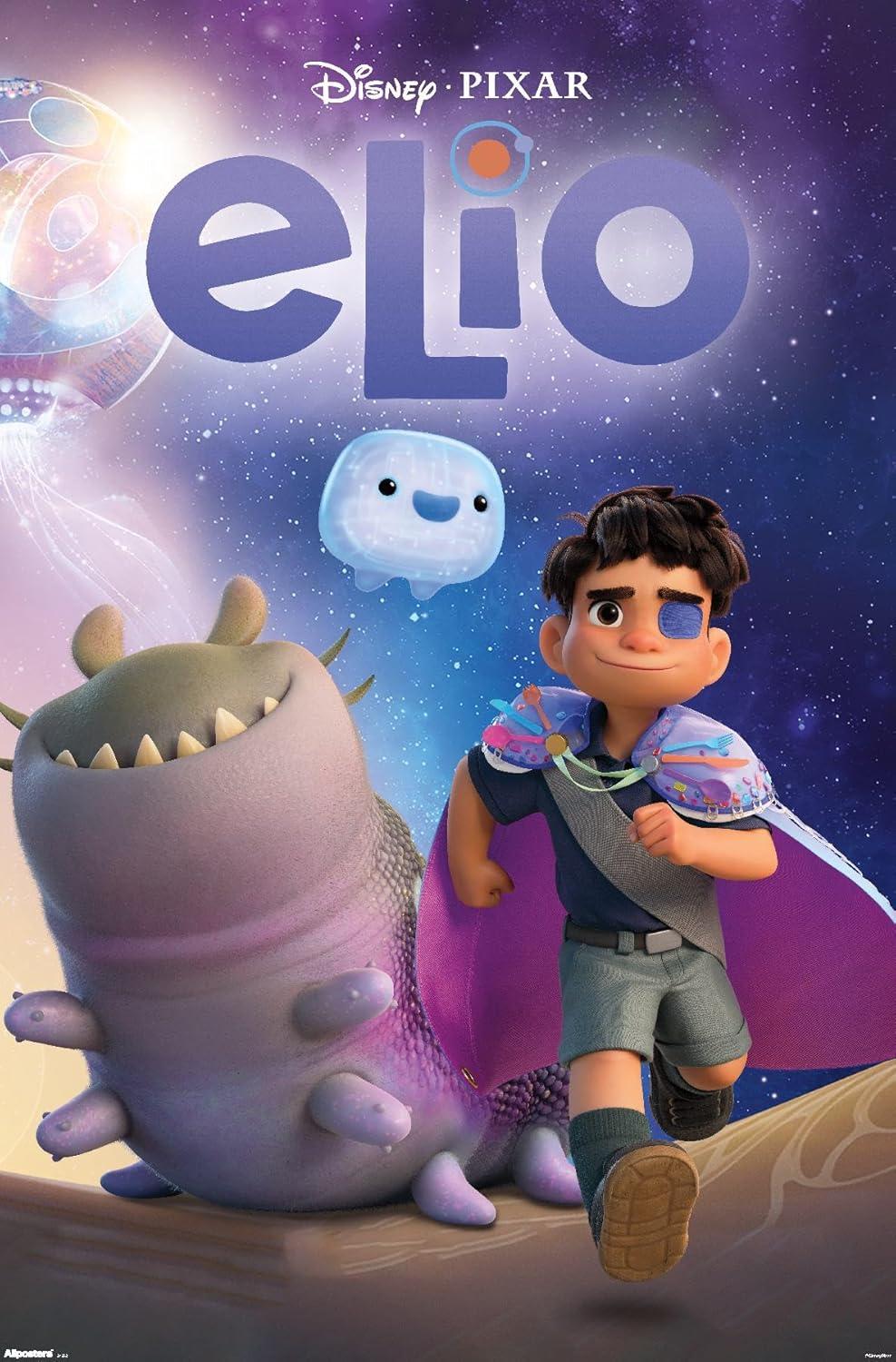 Animated boy and friendly creatures in a colorful, cosmic setting.