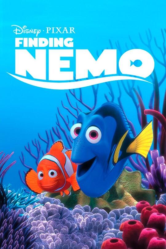 Clownfish and blue tang swimming in colorful coral reef, animated style.