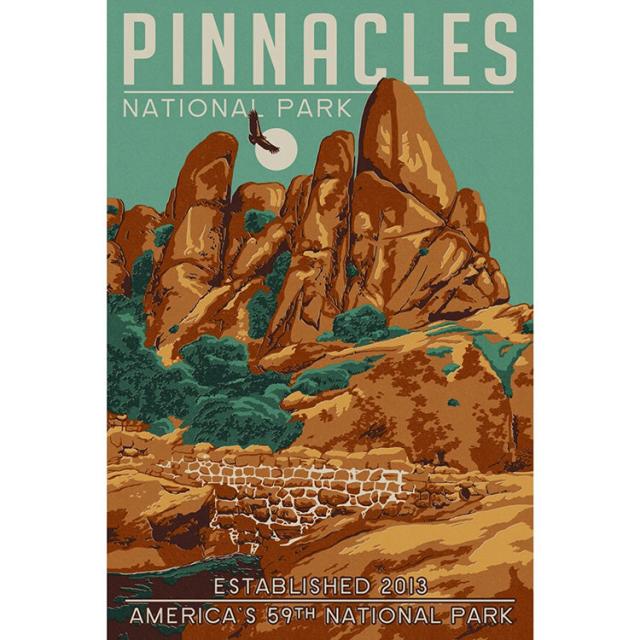 Pinnacles National Park WPA Style Print image