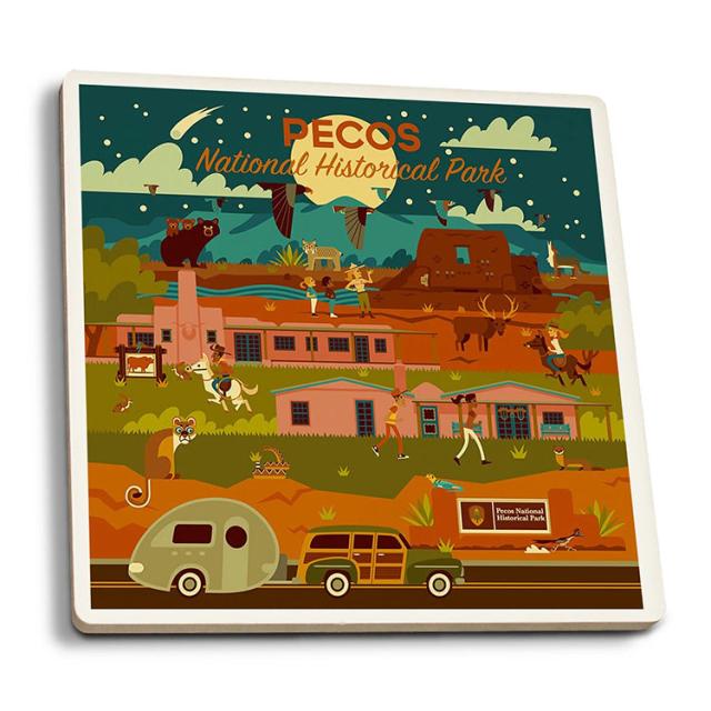 Pecos National Historical Park Coaster - Geometric Night image