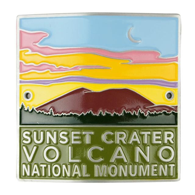 Sunset Crater Volcano National Monument Hiking Stick Medallion - Sunset image