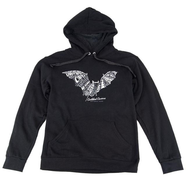 Carlsbad Caverns National Park Fleece Hoodie - Bat Typography image