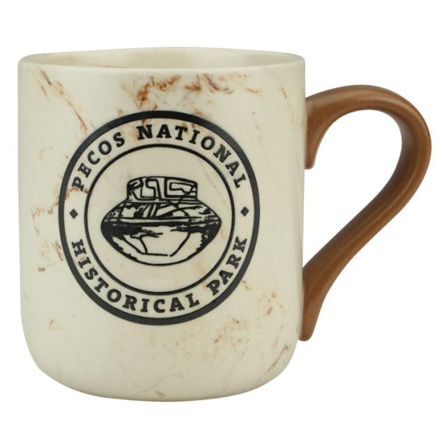 Pecos National Historical Park Round Logo Marbled Mug image