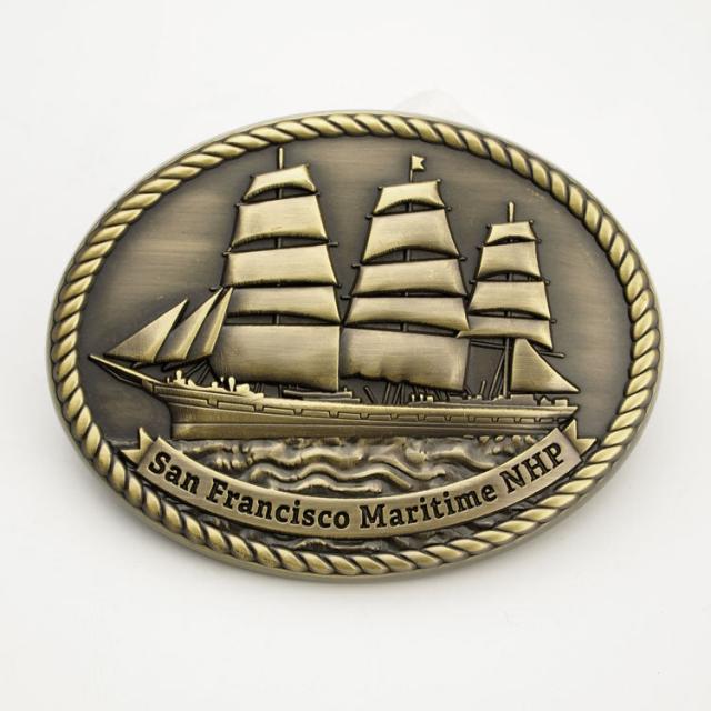 San Francisco Maritime NHP Tall Ship Belt Buckle image