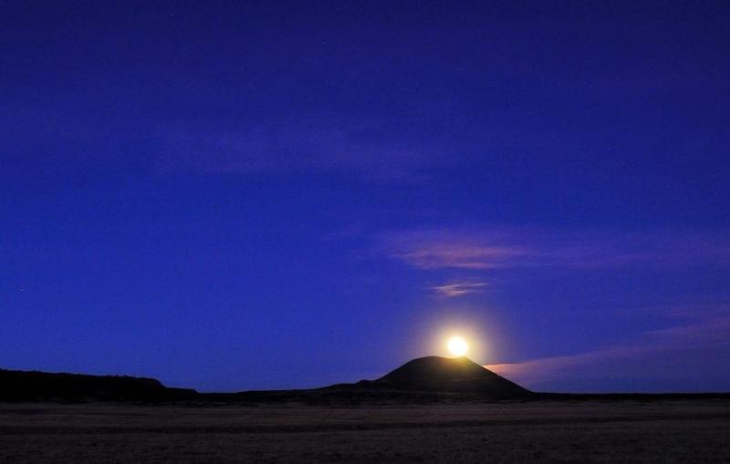 Moon over Capulin Volcano