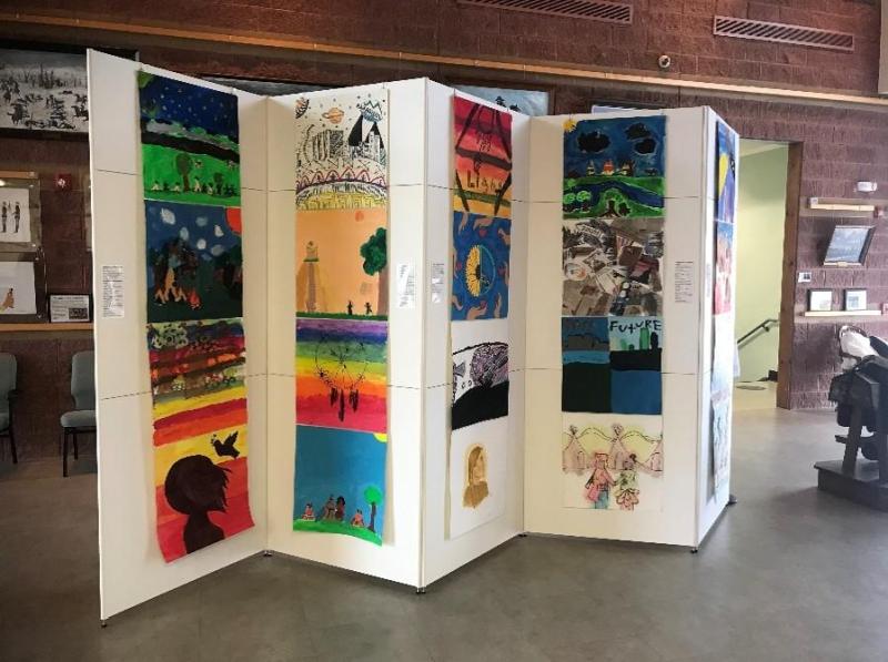 Art displayed in the Washita Battlefield Visitor Center