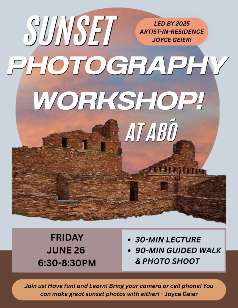 An event flyer with times and dates with a sandstone building in the background.