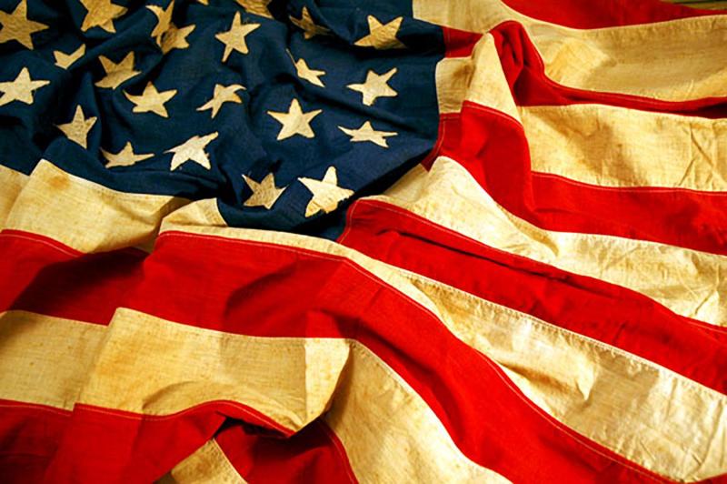 Close-up of an American flag.