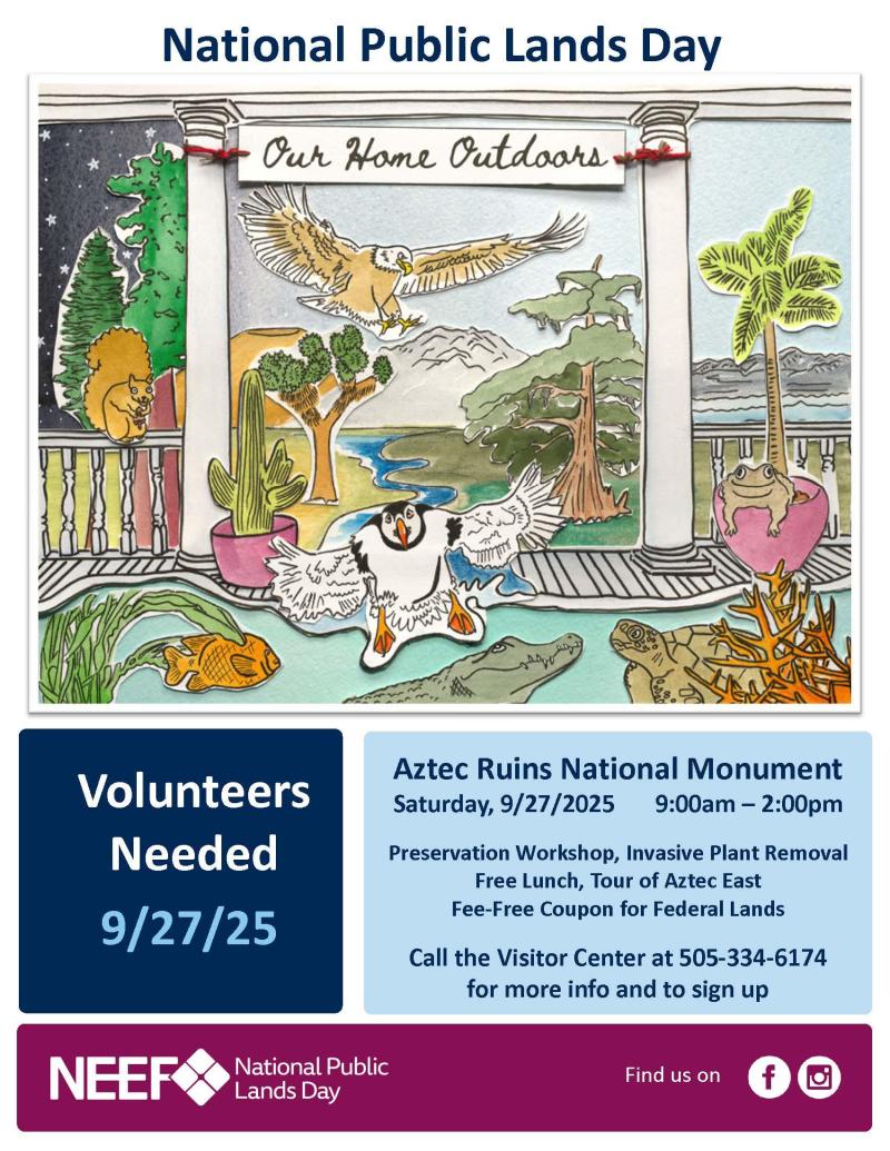 A poster for National Public Lands Day detailing time and projects.