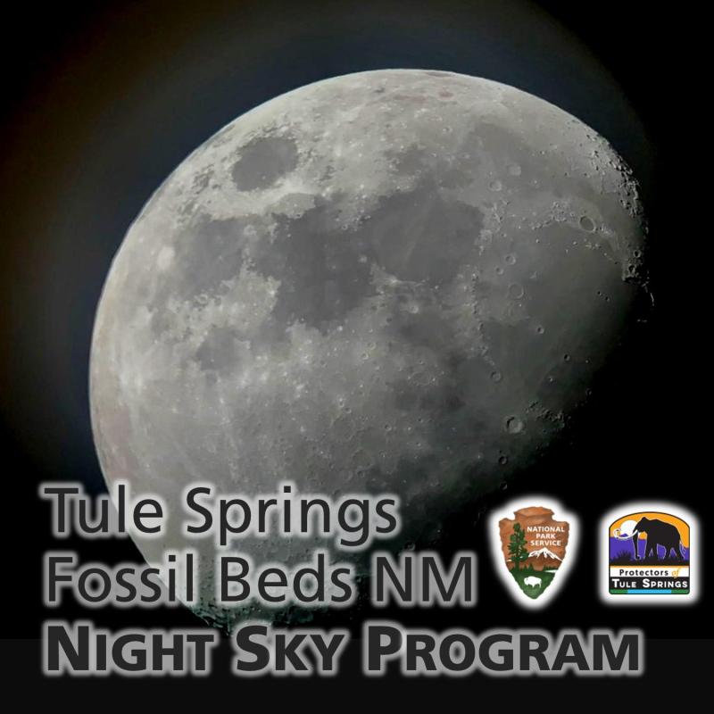 Tule Springs Fossil Beds National Monument Night Sky Program – Urban Astronomy A photograph of the moon through a telescope.
