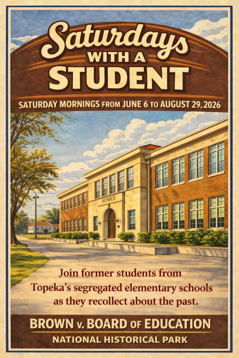 Poster for “Saturdays with a Student” at Brown v. Board of Education National Historical Park.