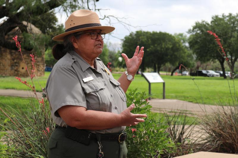 Park Ranger beginning a guided tour.