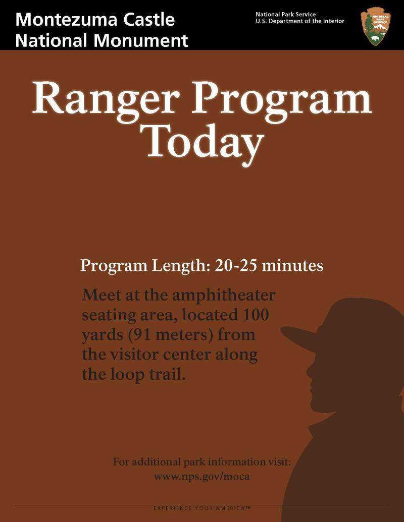 A brown sign with a ranger silhoutte