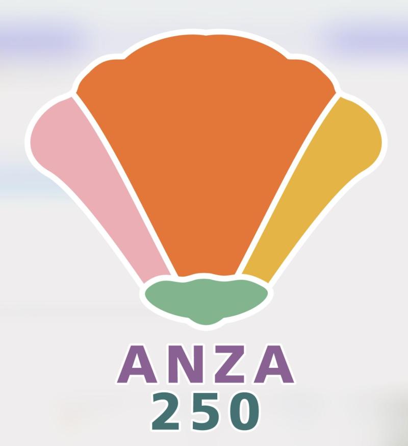 Anza 250 logo of a stylized poppy flower