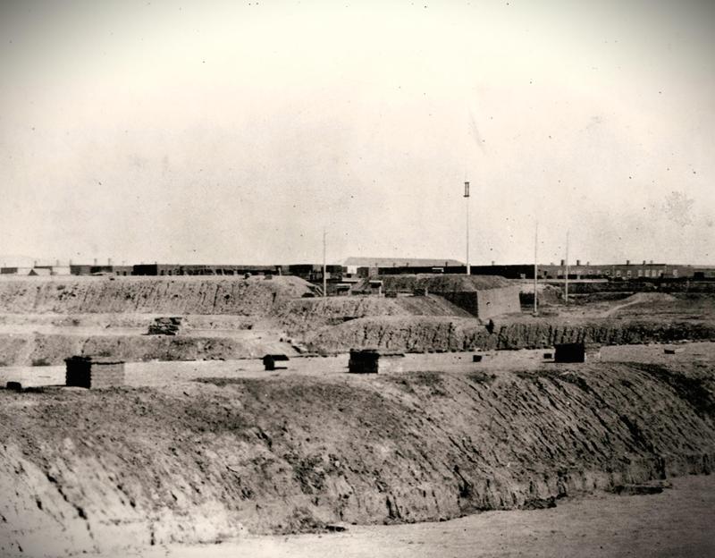 1800s view of the earthen second Fort Union.