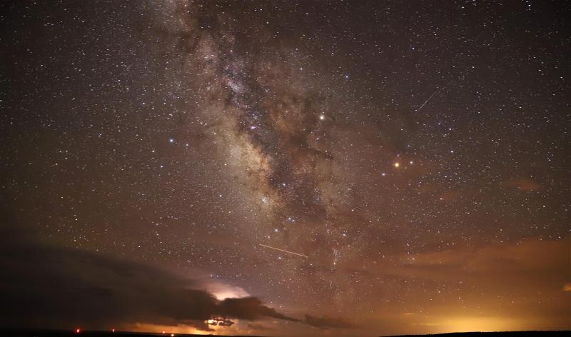A view of the starry night sky above Fort Union.