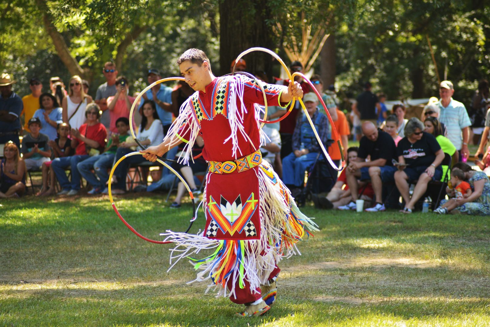 Hoop dancer at Ocmulgee Mounds National Historical Park